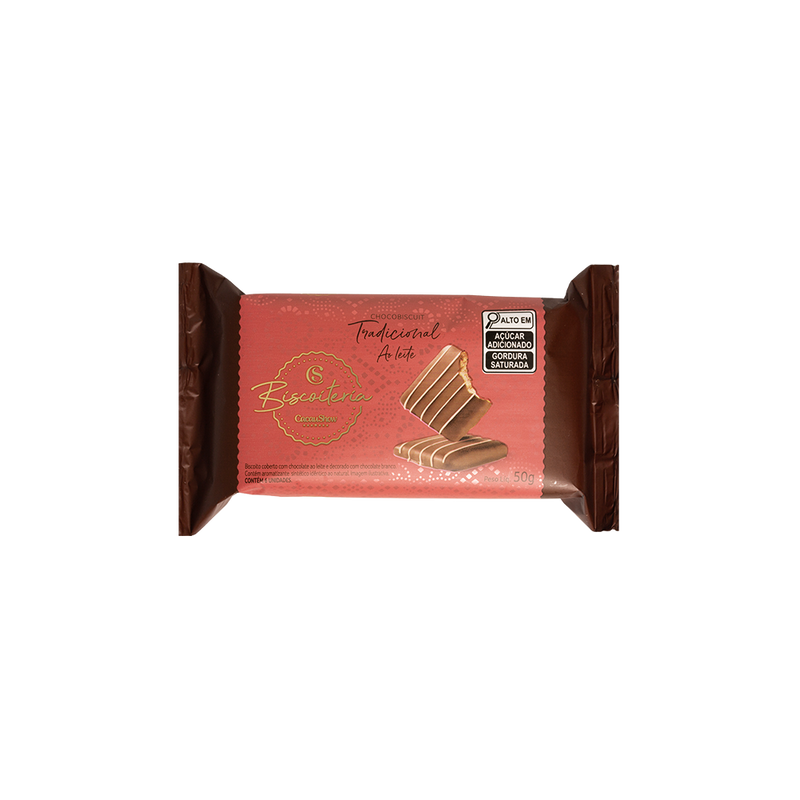 Biscoito tradicional coberto ao leite 50g